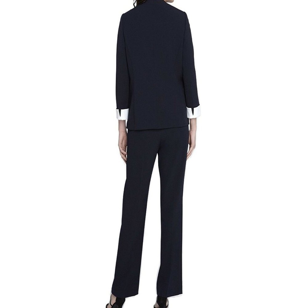 Tahari Women's Pantsuit Navy/White, size 2 - Picture 3 of 11